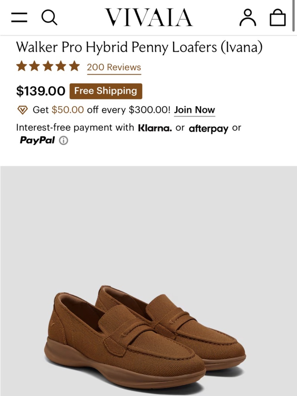 Vivaia Walker Pro Hybrid Penny Loafers in Brown
